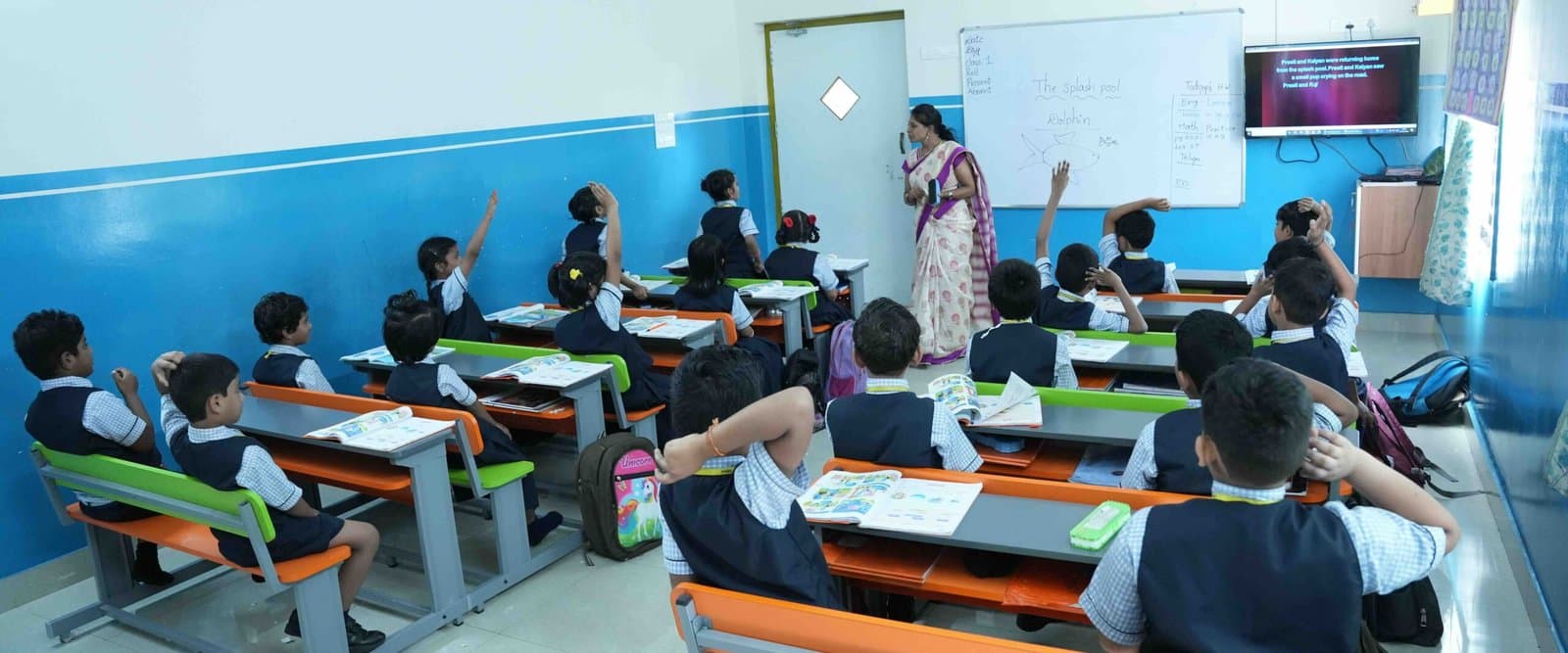 Primary classroom teaching in progress